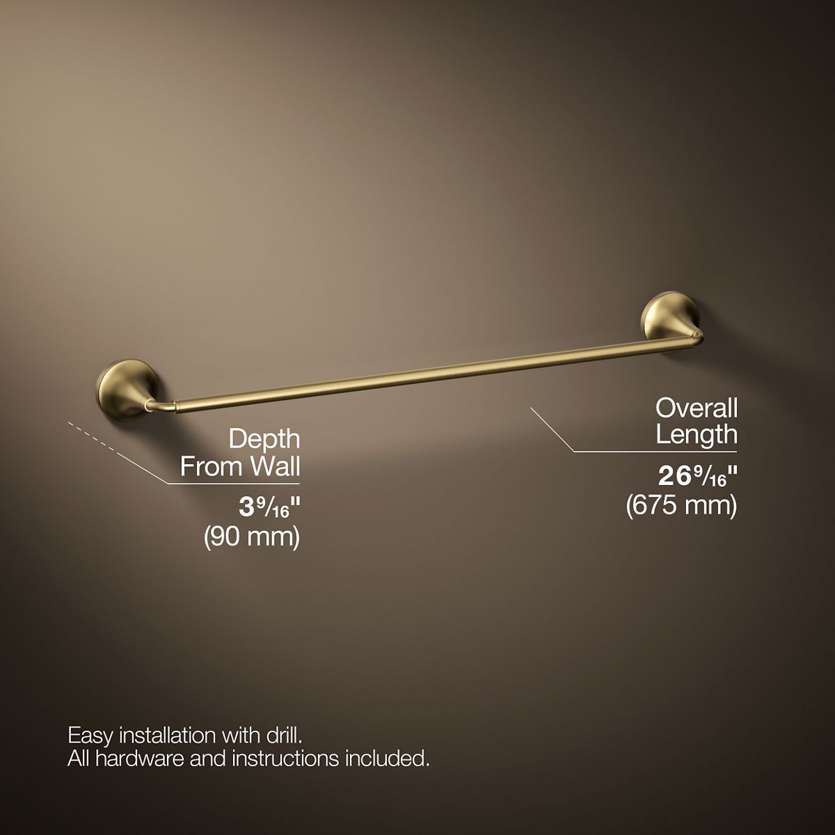 3/4 view of product with dimensions