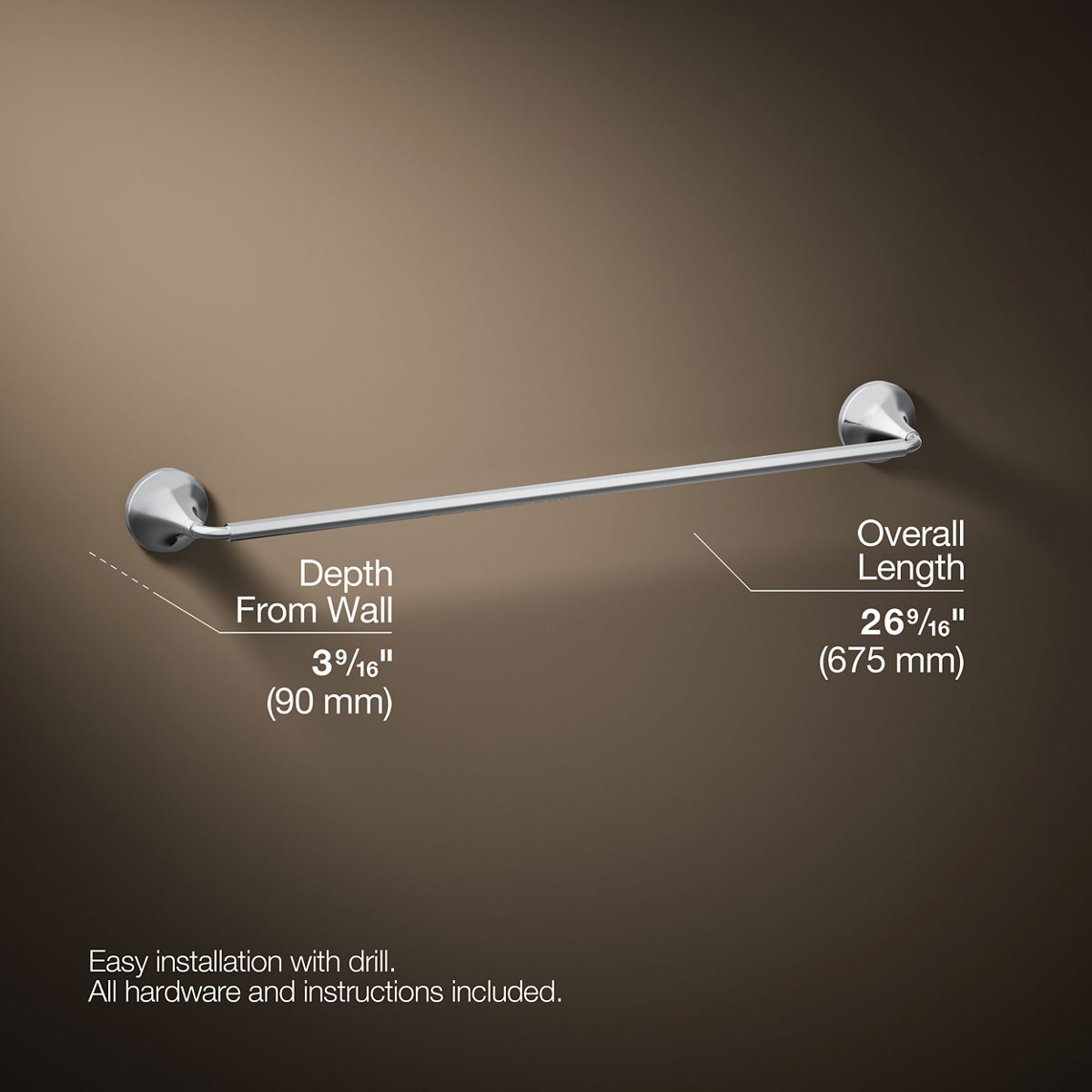3/4 view of product with dimensions
