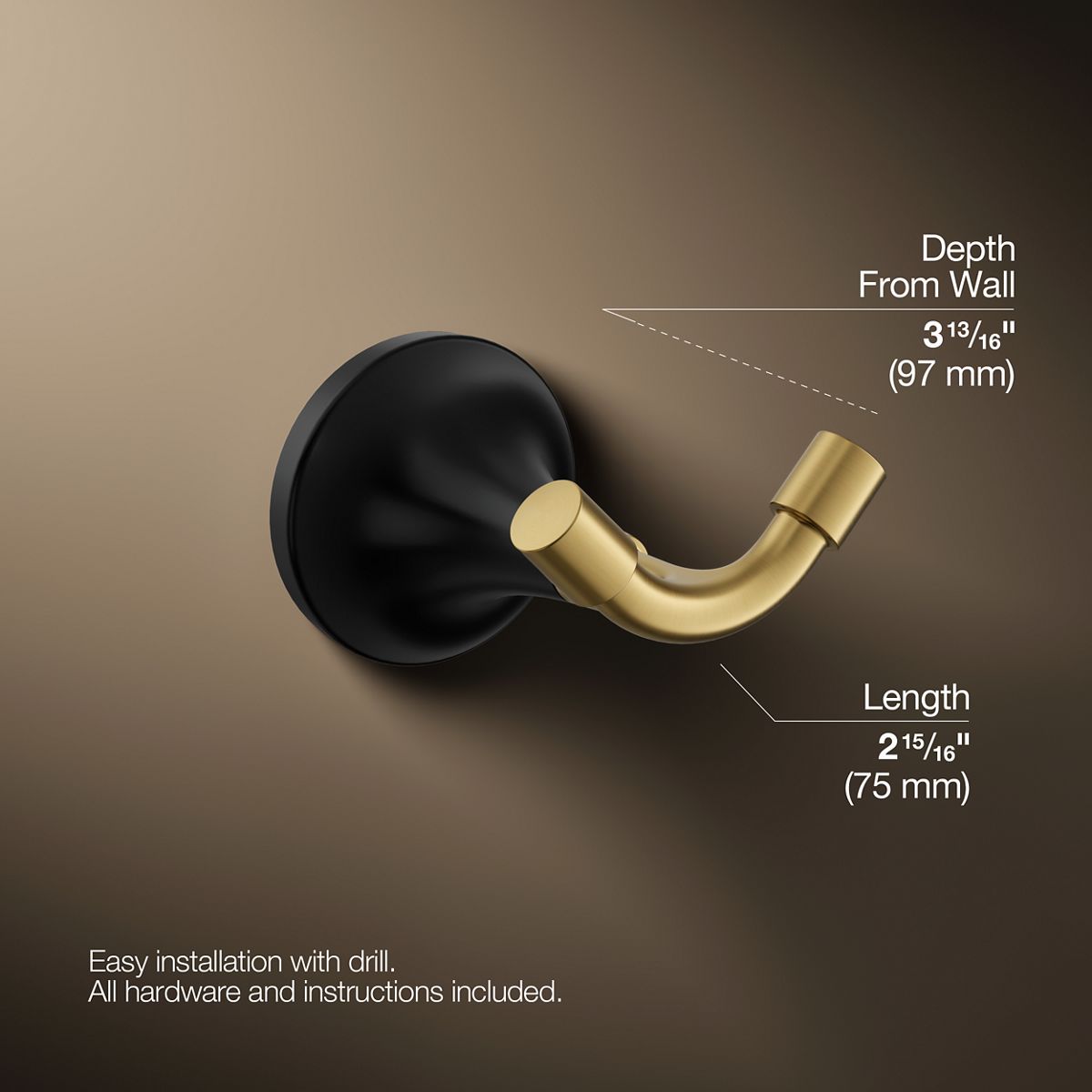 3/4 view of product with dimensions