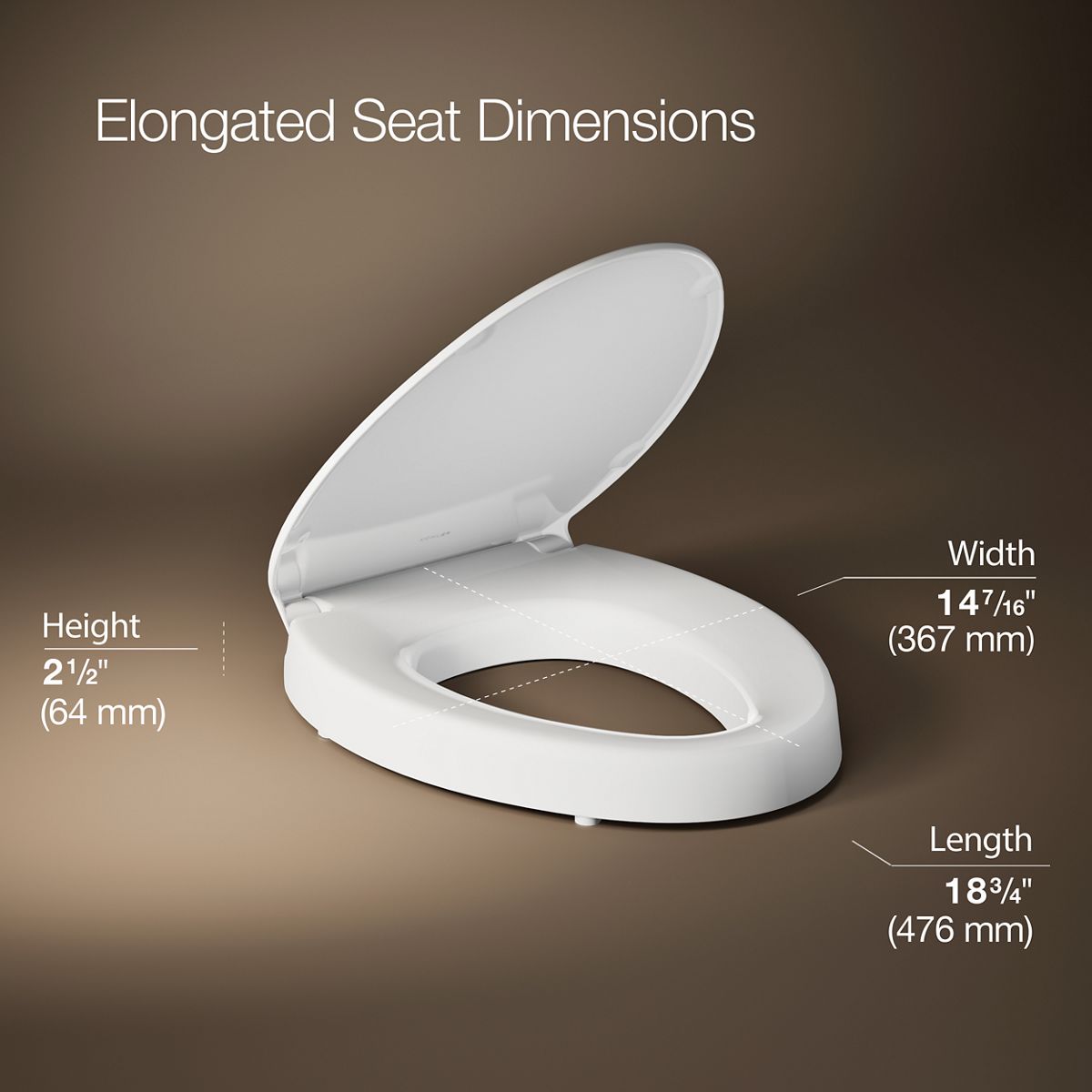 3/4 view of product with dimensions