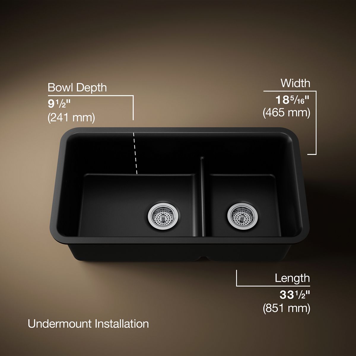 3/4 view of product with dimensions