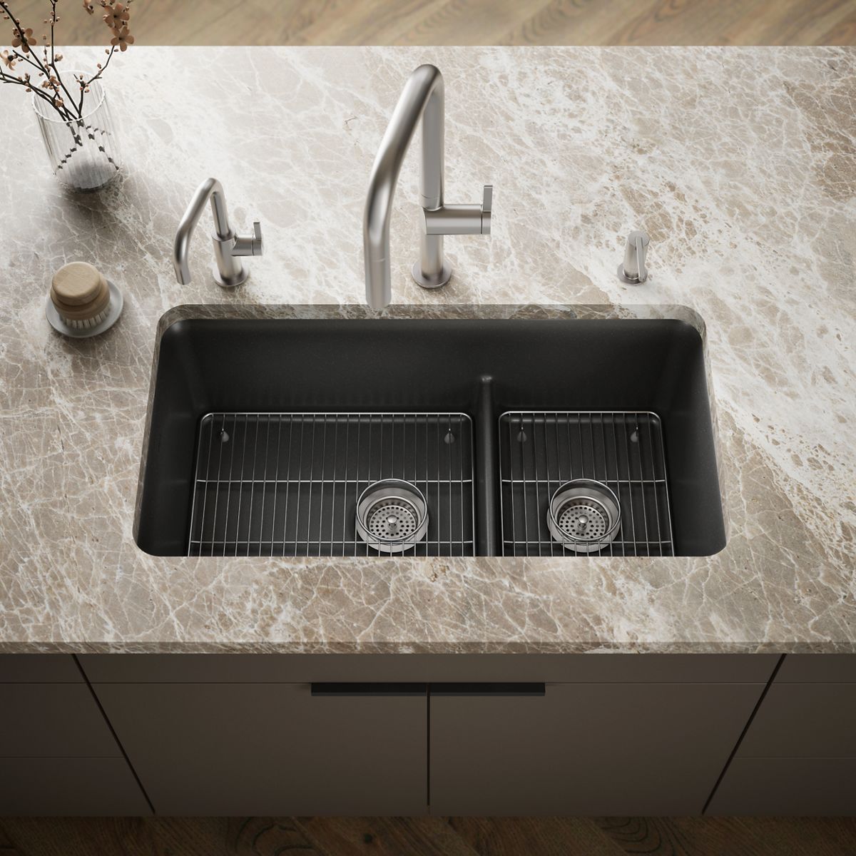 Cairn Undermount Large/Medium Kitchen Sink | K-27786 | KOHLER