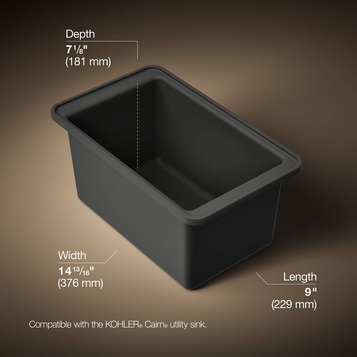 3/4 view of product with dimensions