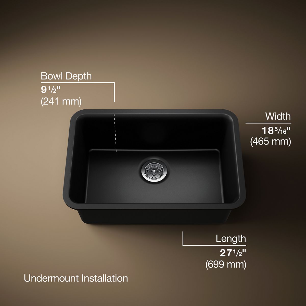 3/4 view of product with dimensions