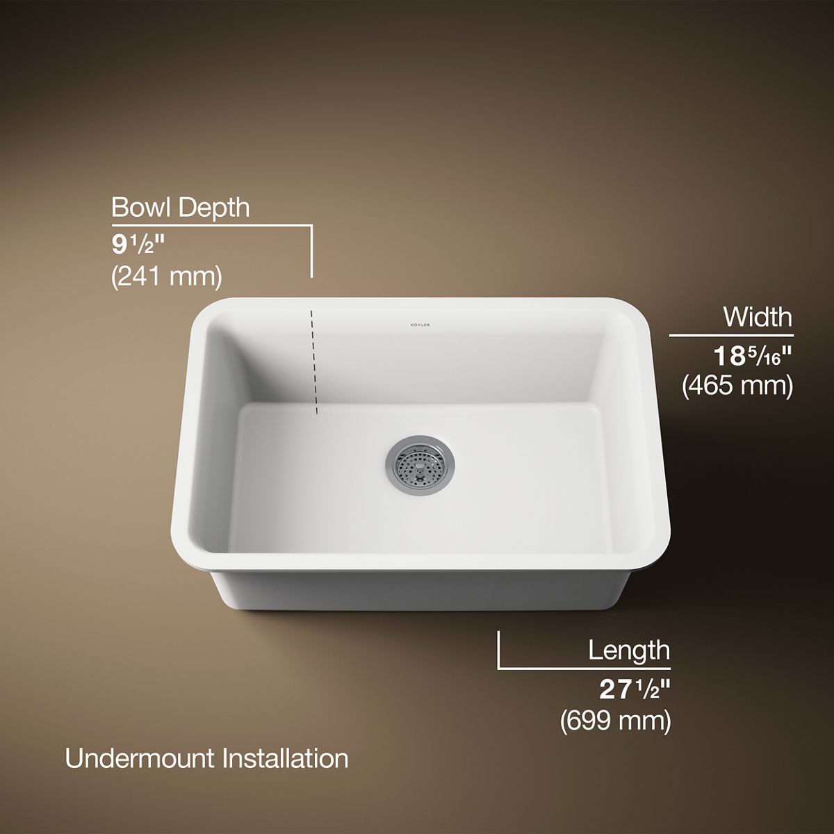 3/4 view of product with dimensions