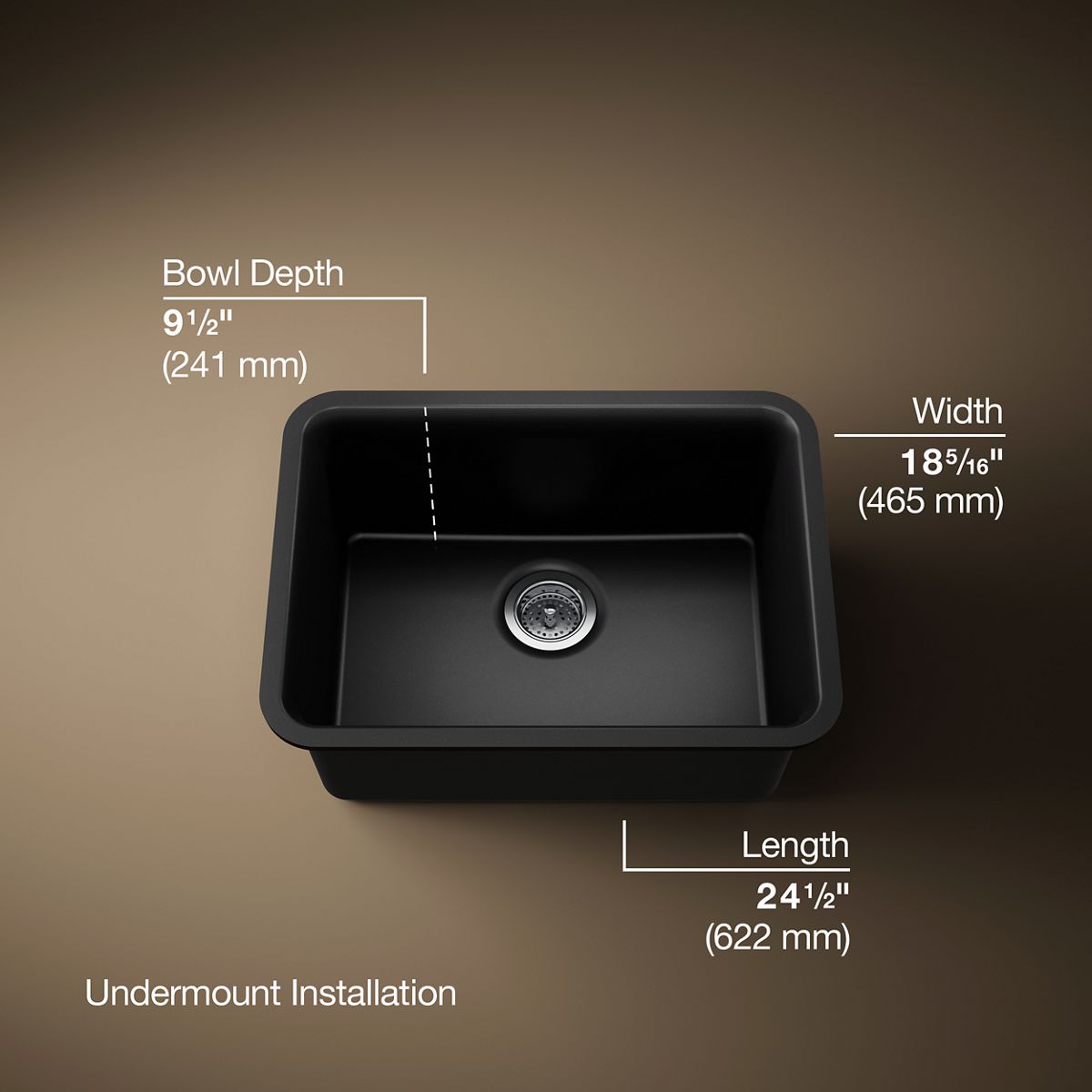 3/4 view of product with dimensions