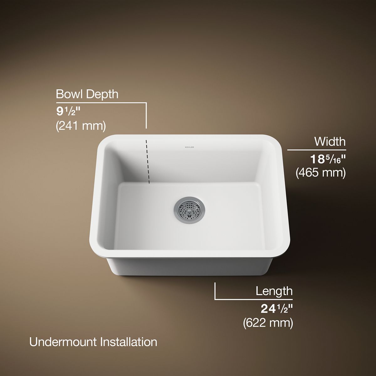 3/4 view of product with dimensions