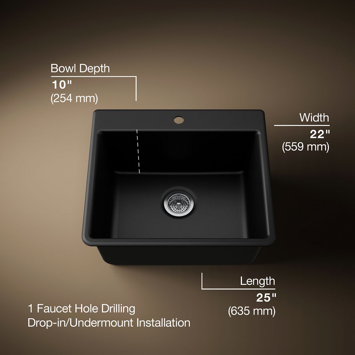 3/4 view of product with dimensions