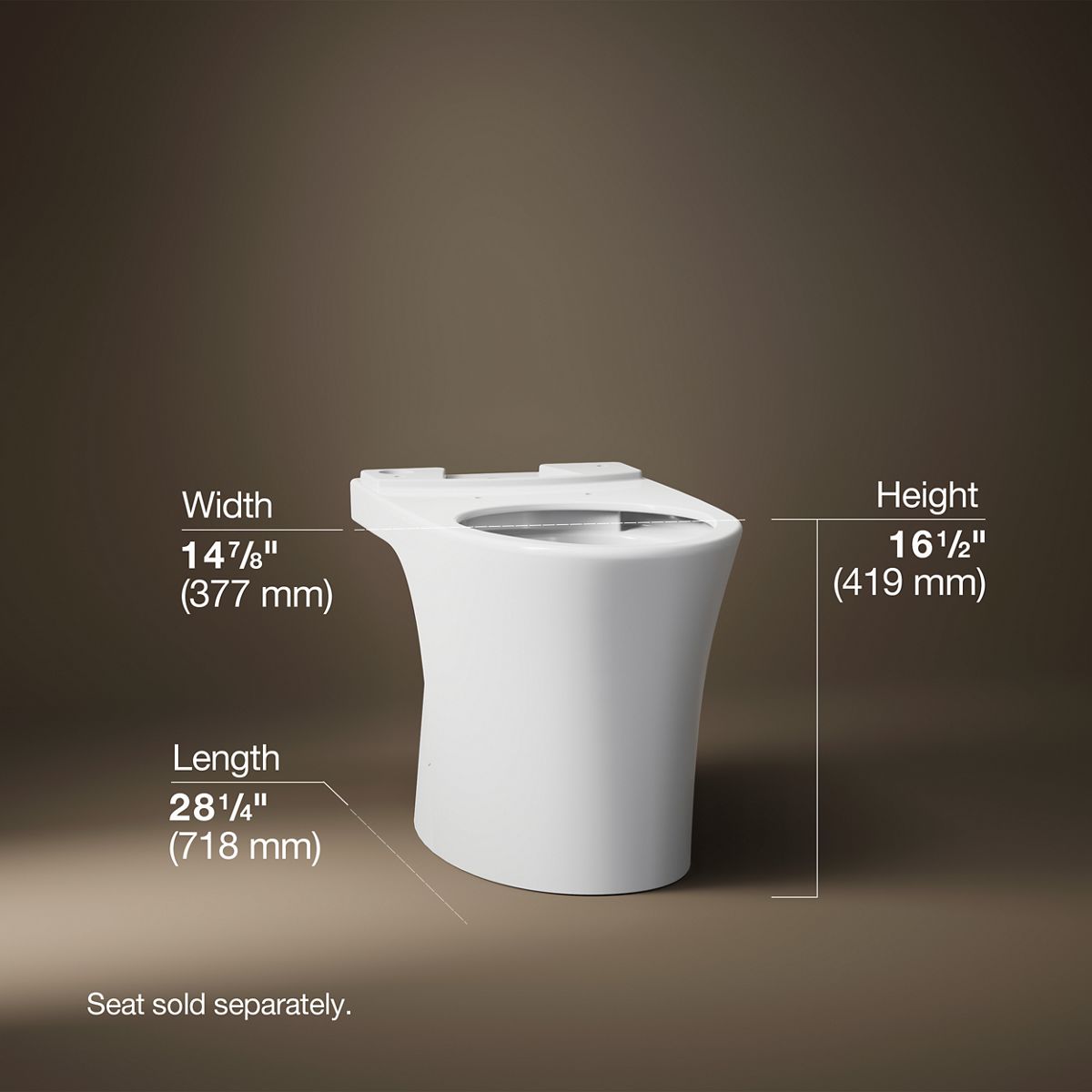 3/4 view of product with dimensions