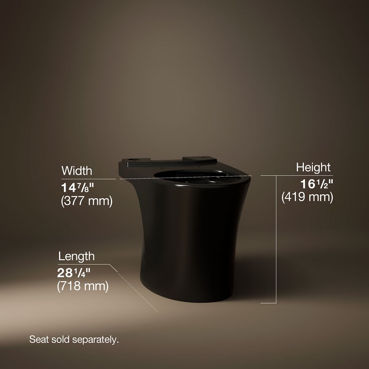 3/4 view of product with dimensions