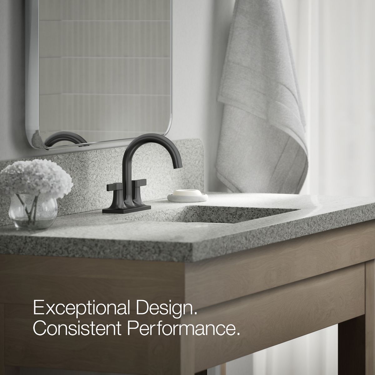 Venza Centerset Bathroom Sink Faucet, 0.5 gpm | K-28124-4N | KOHLER