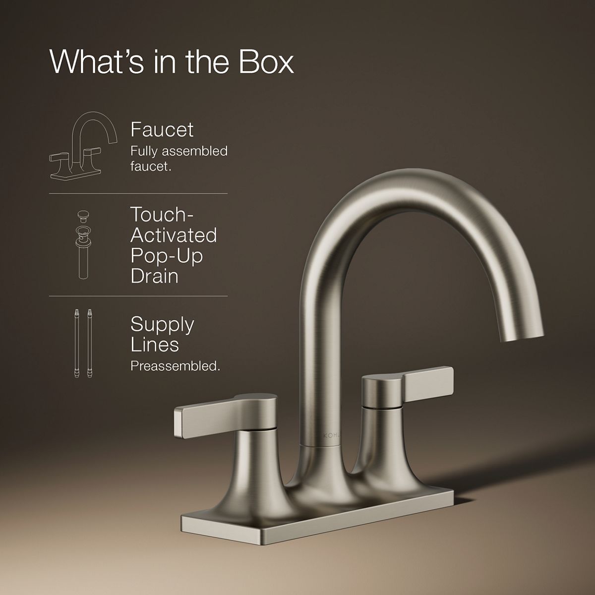 Venza Centerset Bathroom Sink Faucet, 1.2 gpm | K-28124-4 | KOHLER
