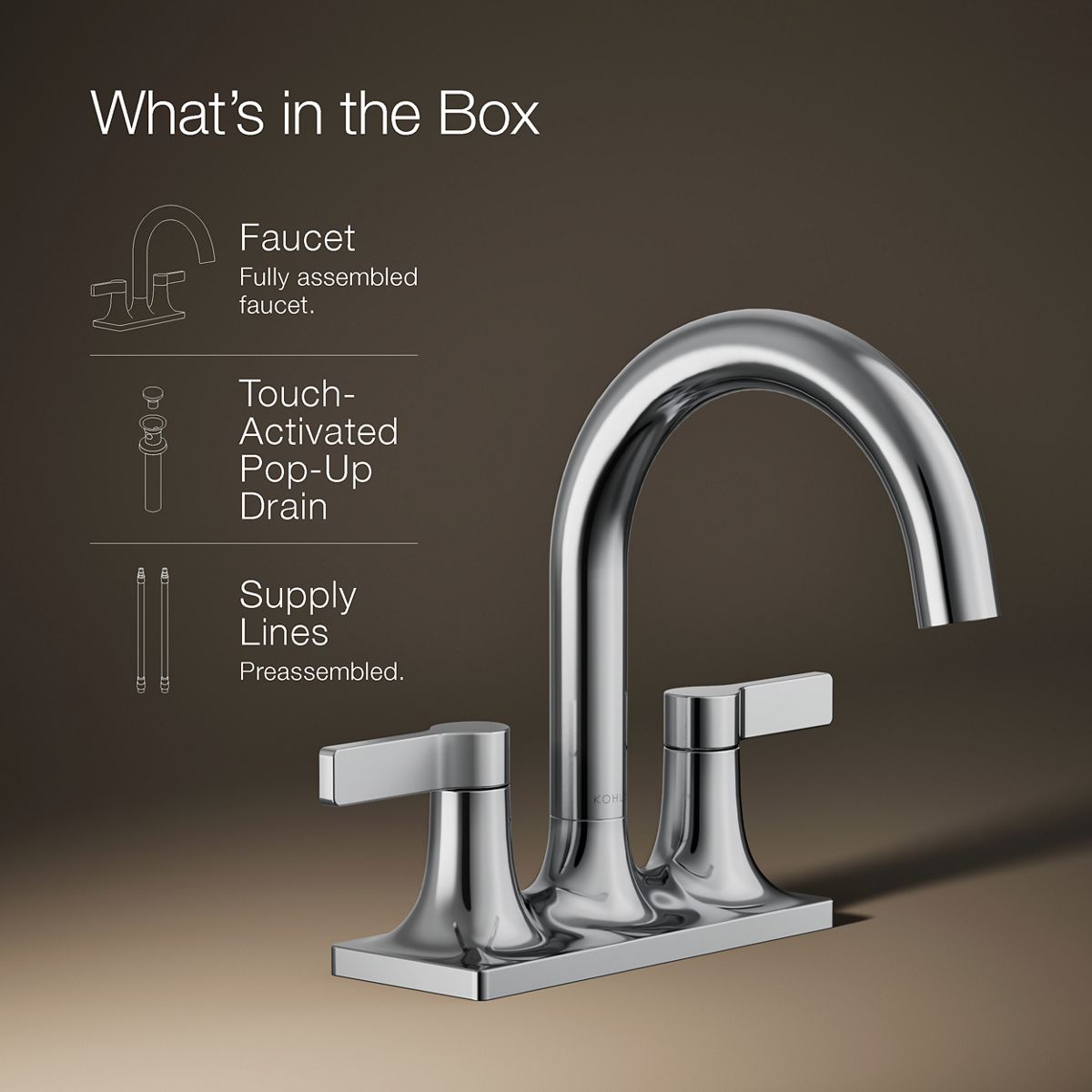 Venza Centerset Bathroom Sink Faucet, 1.2 gpm | K-28124-4 | KOHLER
