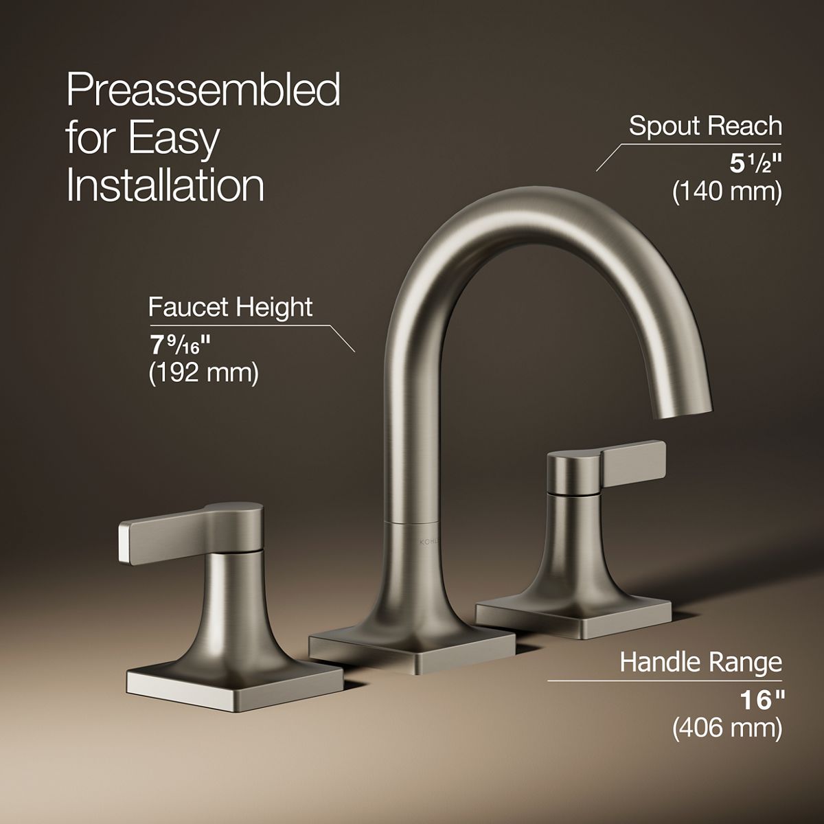 3/4 view of product with dimensions