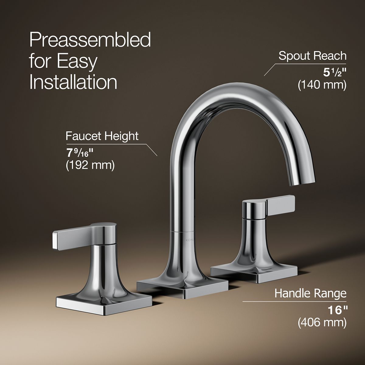 3/4 view of product with dimensions