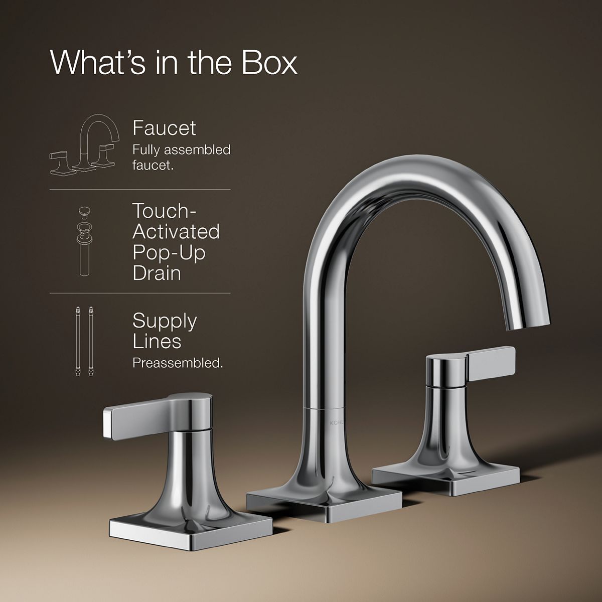 Venza Widespread Bathroom Sink Faucet, 1.2 gpm | K-28125-4 | KOHLER