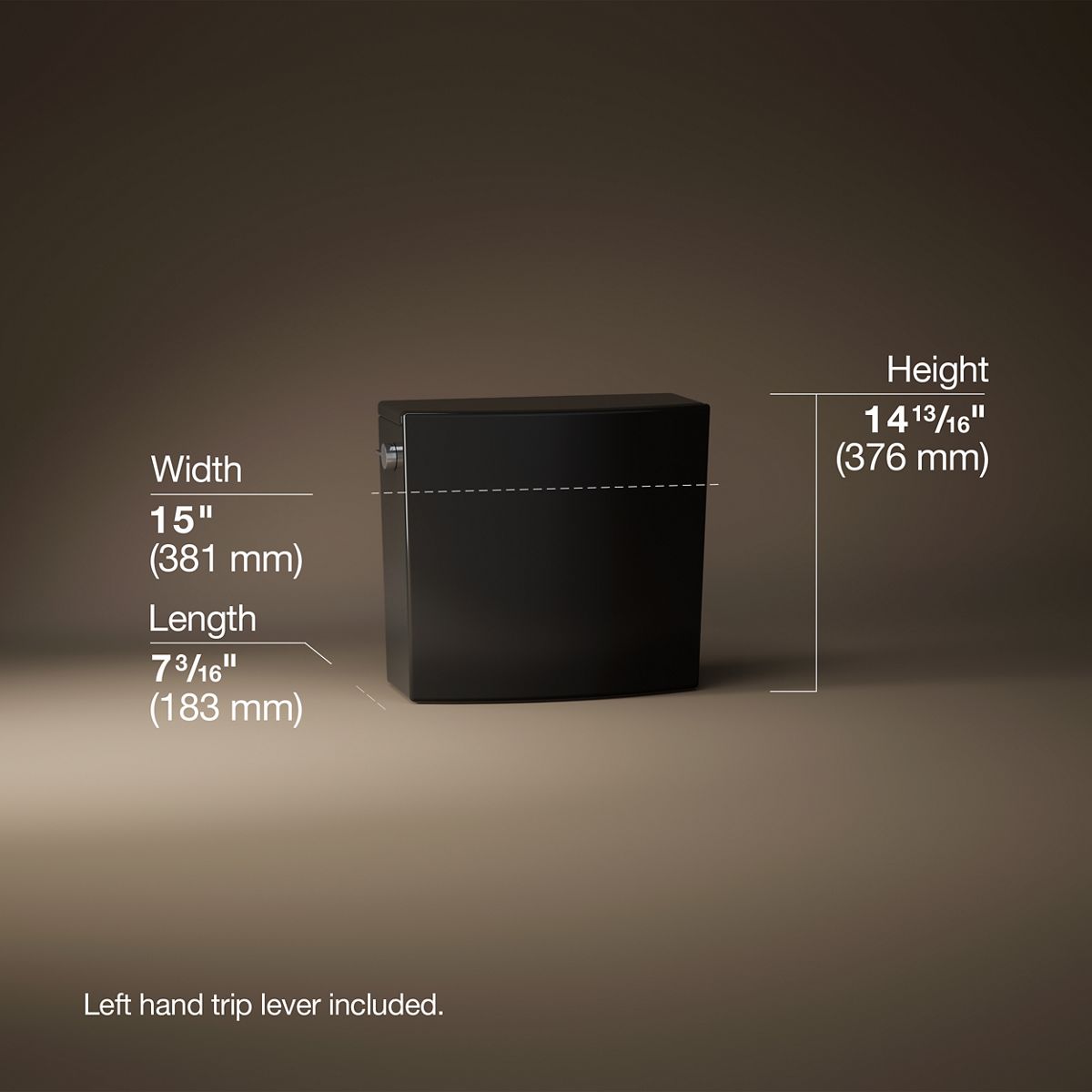 3/4 view of product with dimensions