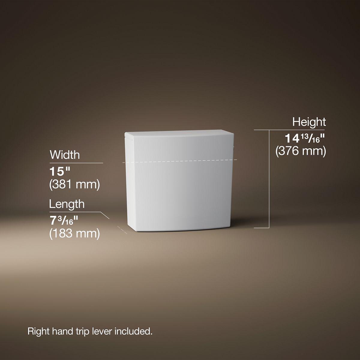 3/4 view of product with dimensions
