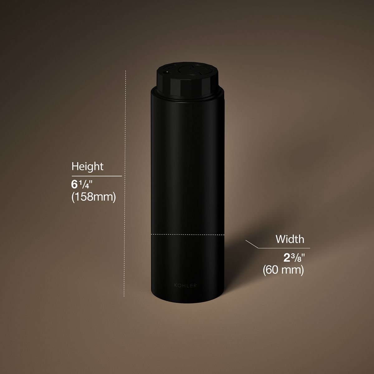 3/4 view of product with dimensions