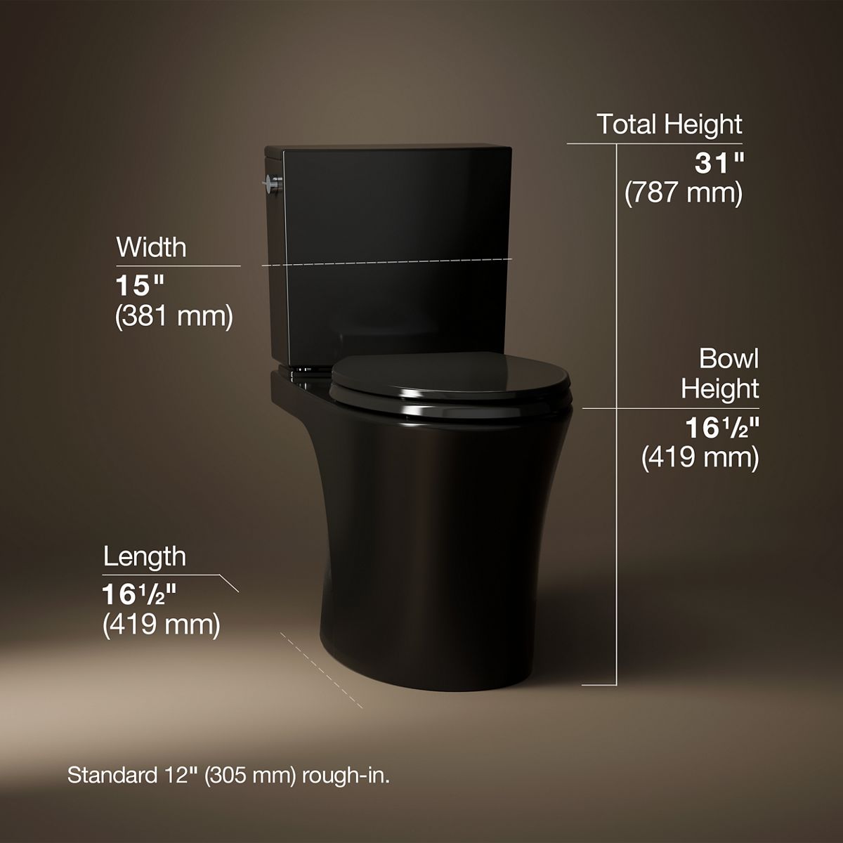 3/4 view of product with dimensions