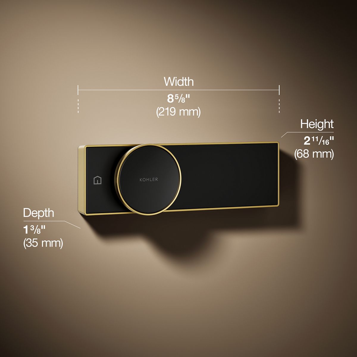 3/4 view of product with dimensions