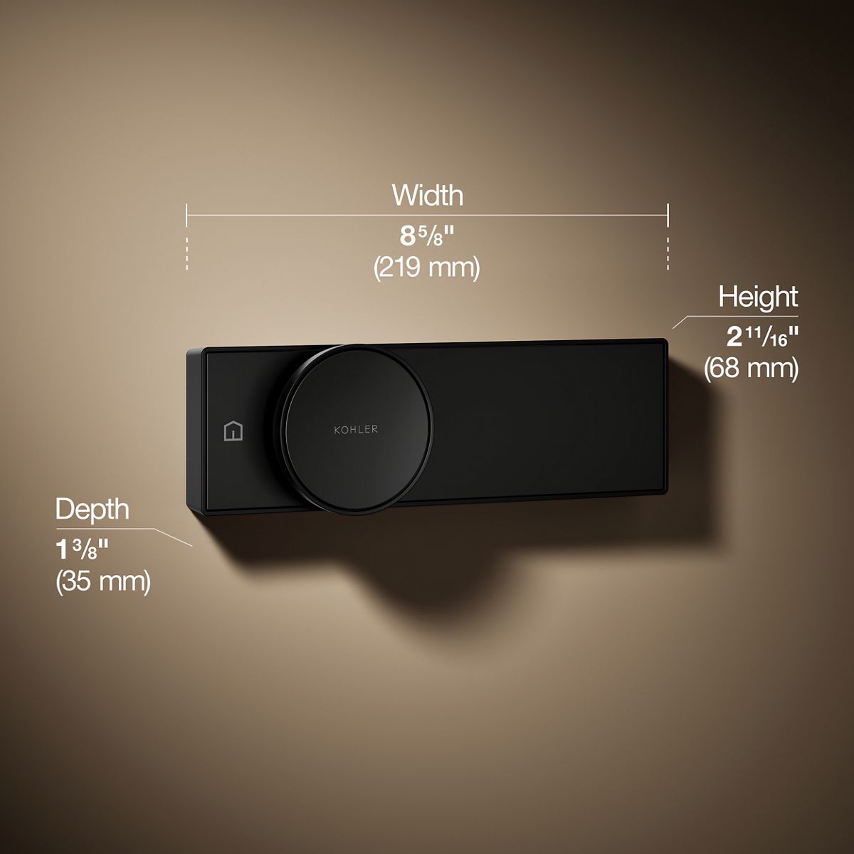 3/4 view of product with dimensions