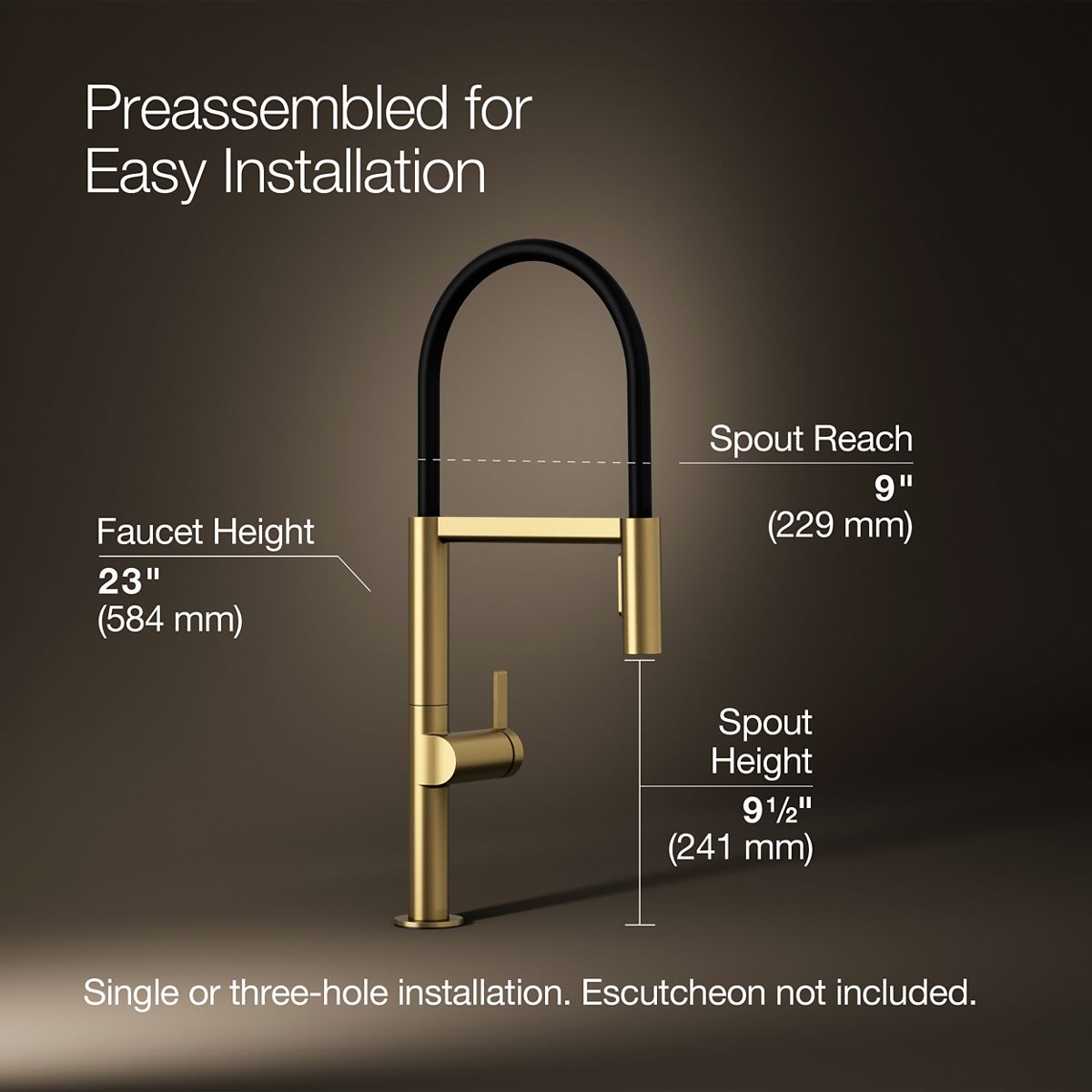 3/4 view of product with dimensions