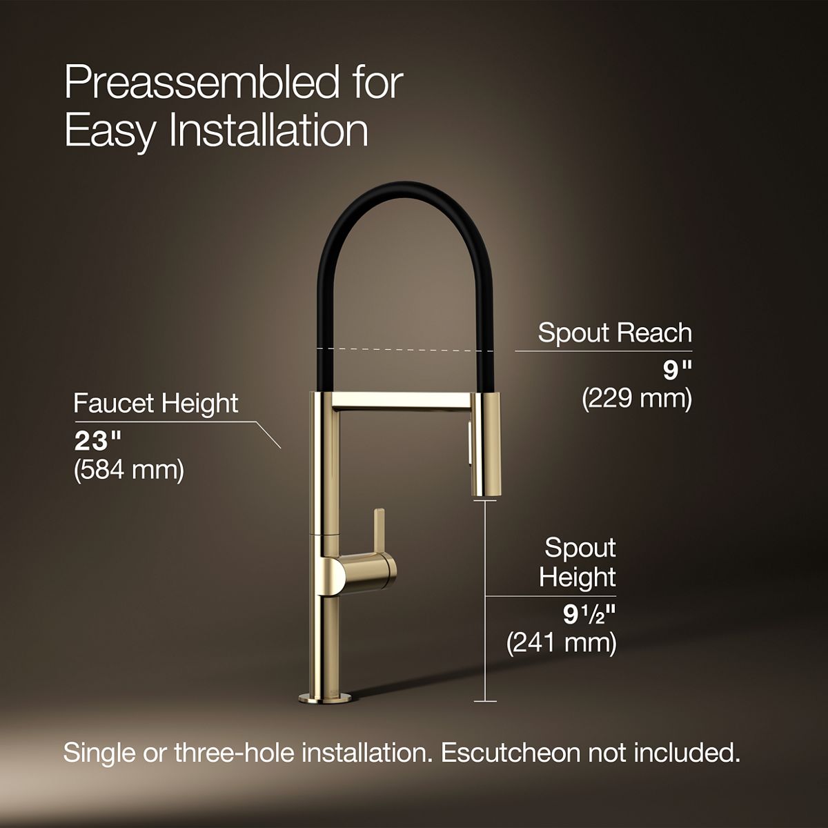 3/4 view of product with dimensions