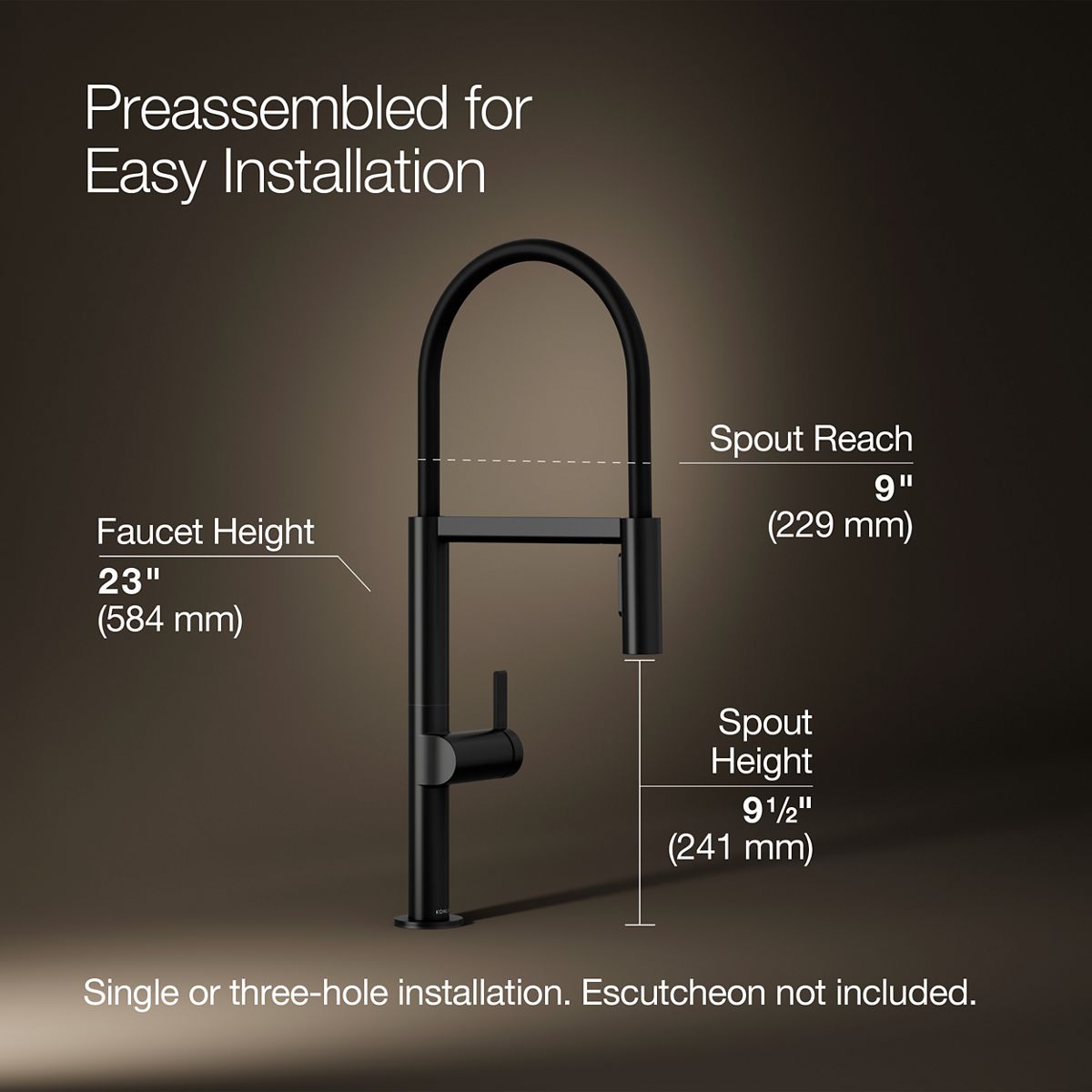 3/4 view of product with dimensions
