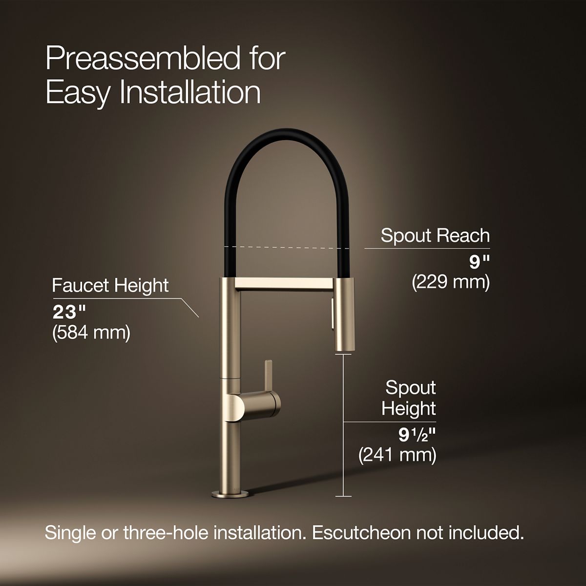 3/4 view of product with dimensions