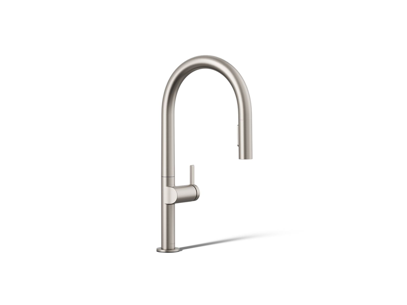 Components Pull-down kitchen sink faucet with two-function sprayhead