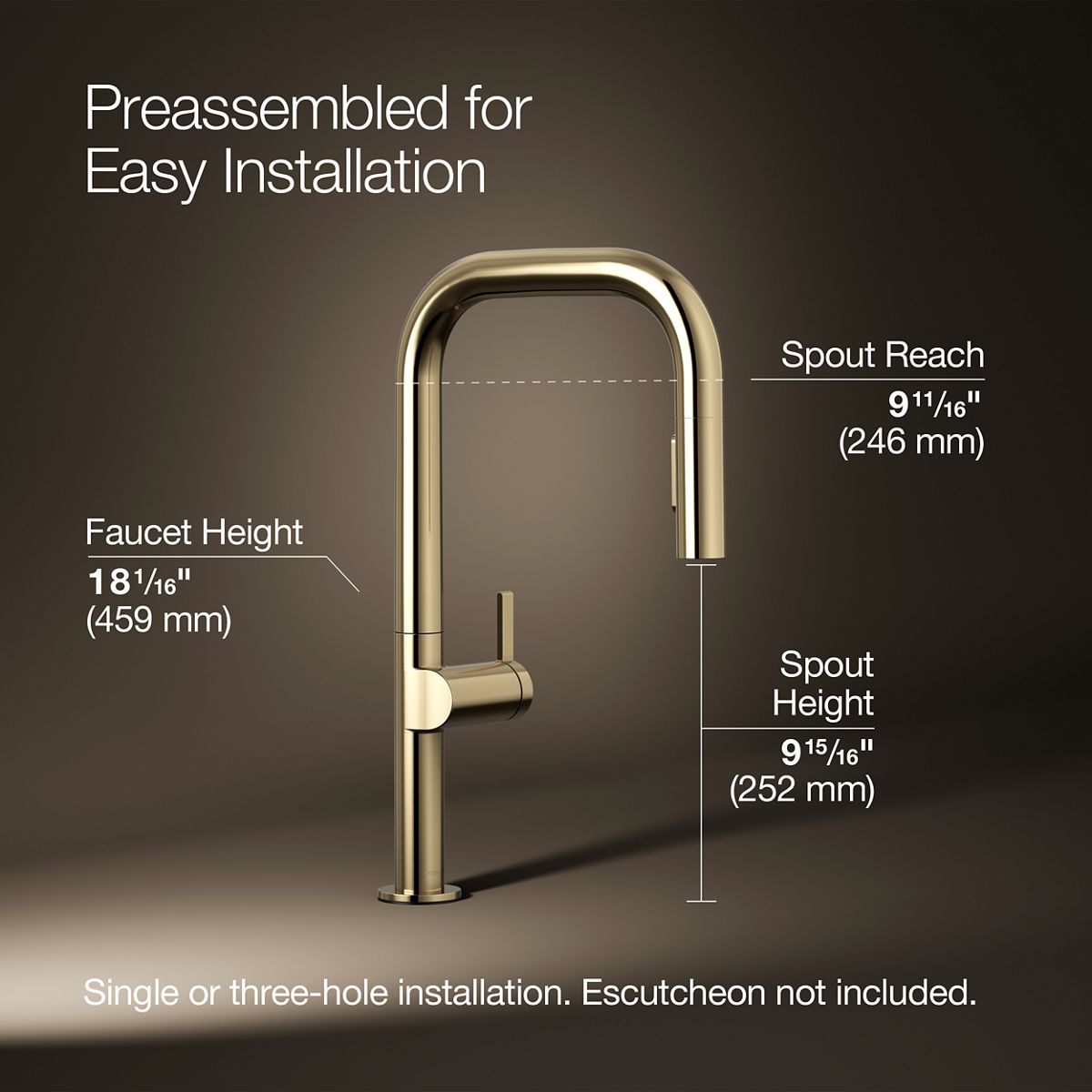 3/4 view of product with dimensions
