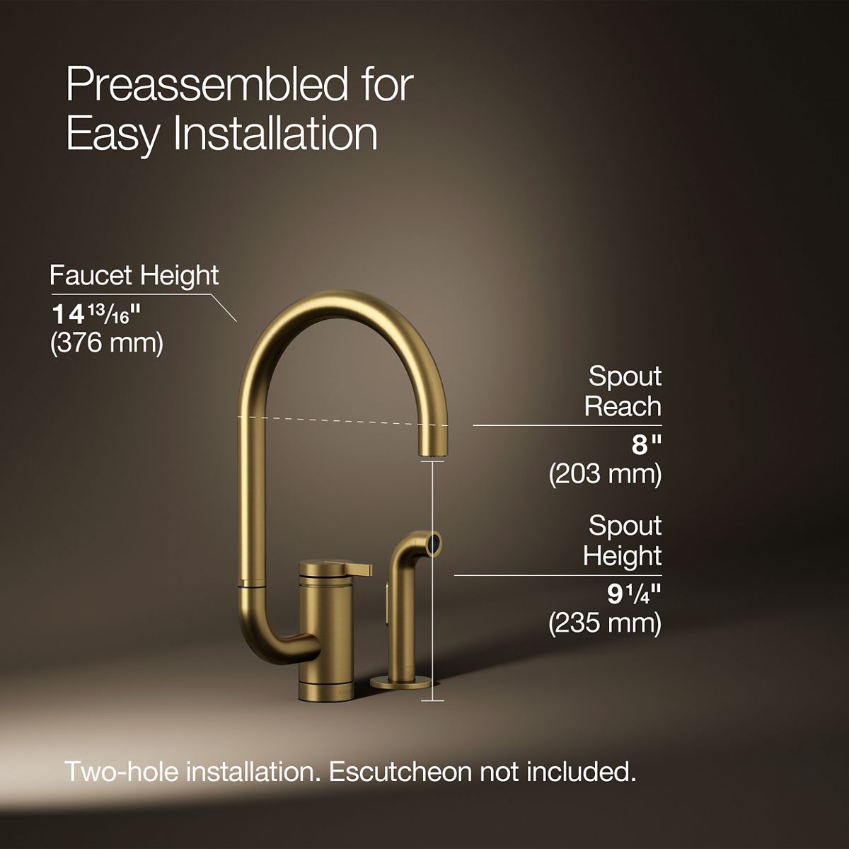 3/4 view of product with dimensions