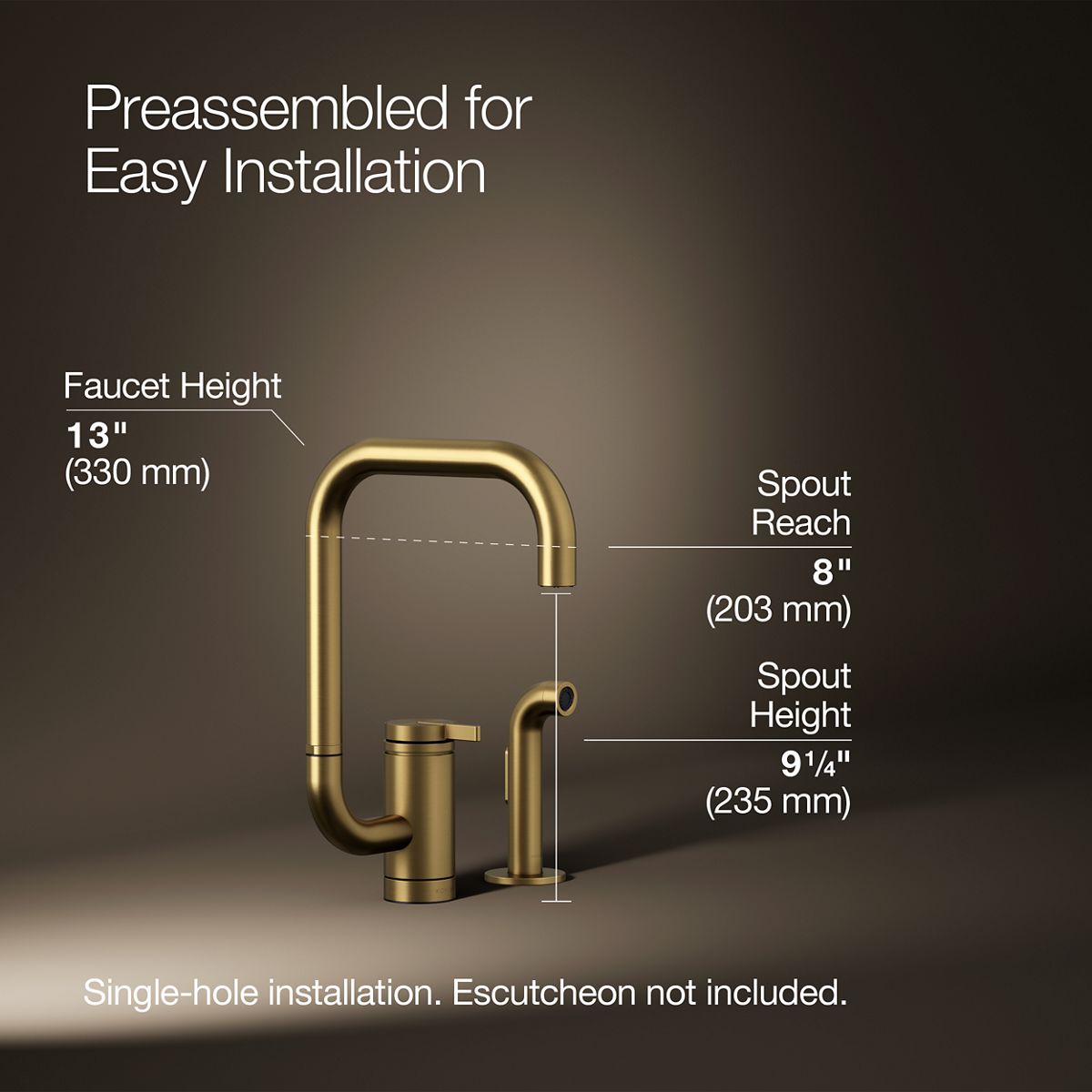 3/4 view of product with dimensions