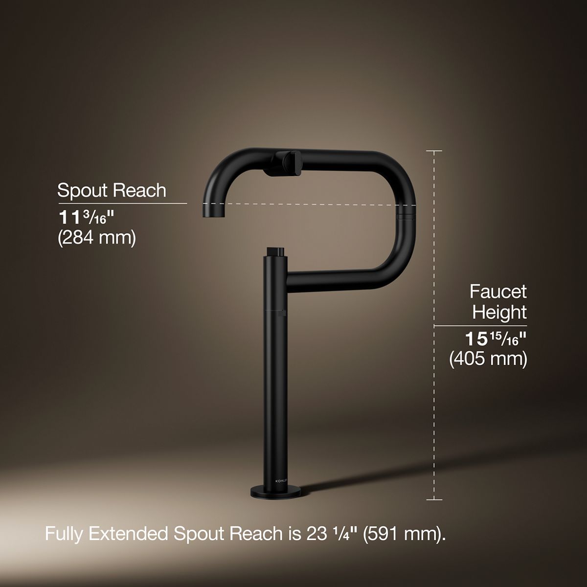 3/4 view of product with dimensions