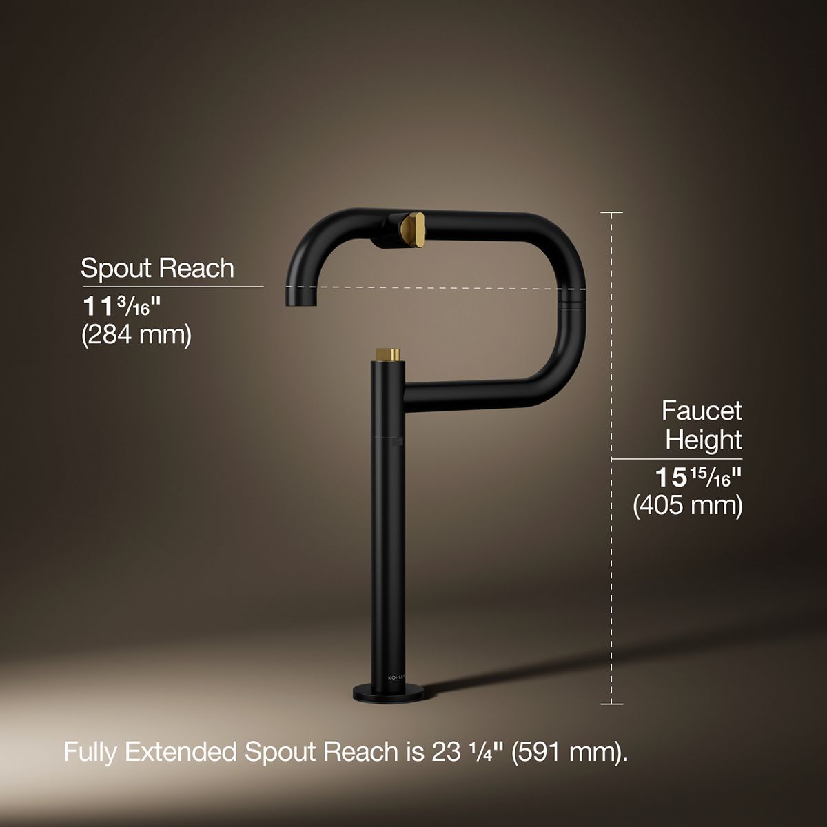 3/4 view of product with dimensions