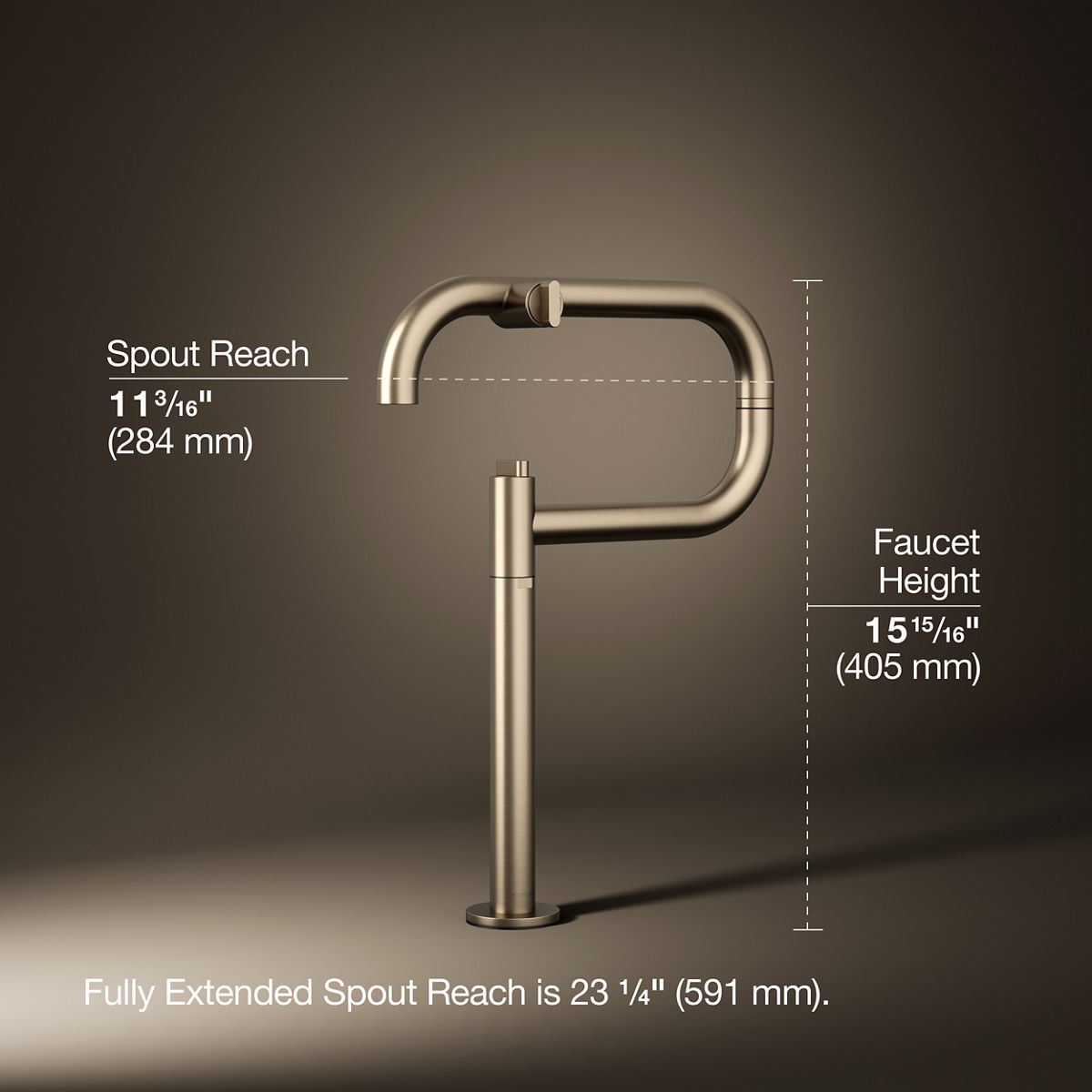 3/4 view of product with dimensions