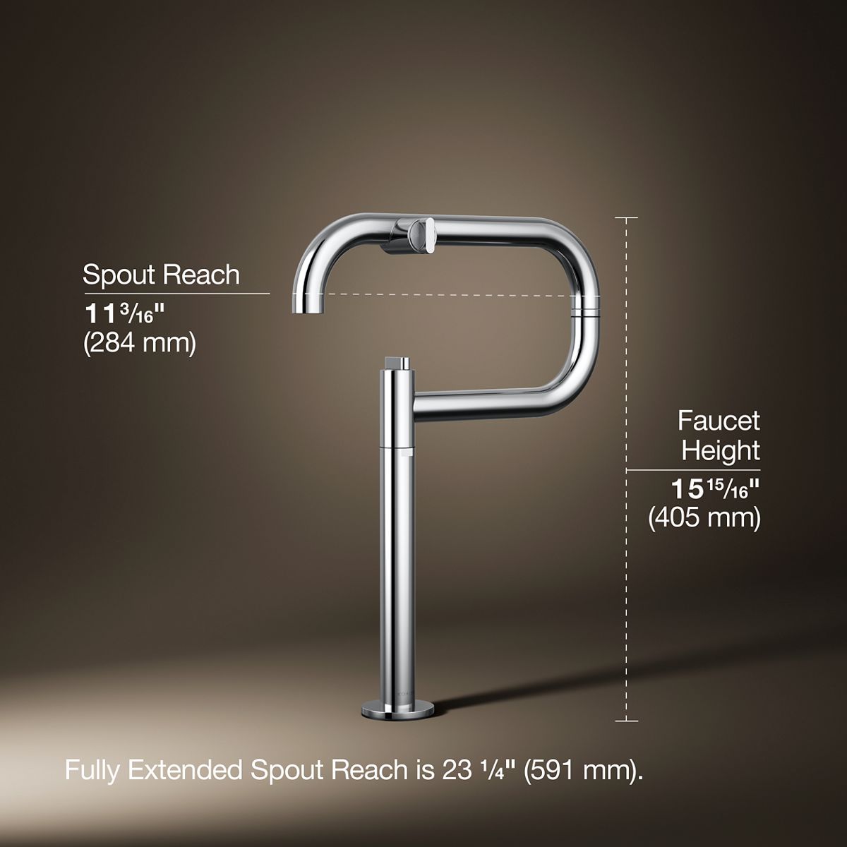 3/4 view of product with dimensions