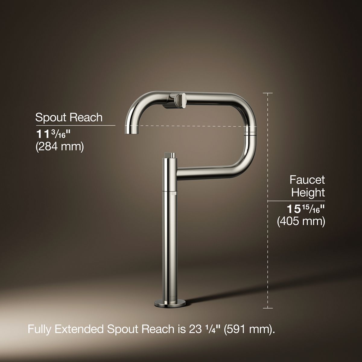 3/4 view of product with dimensions