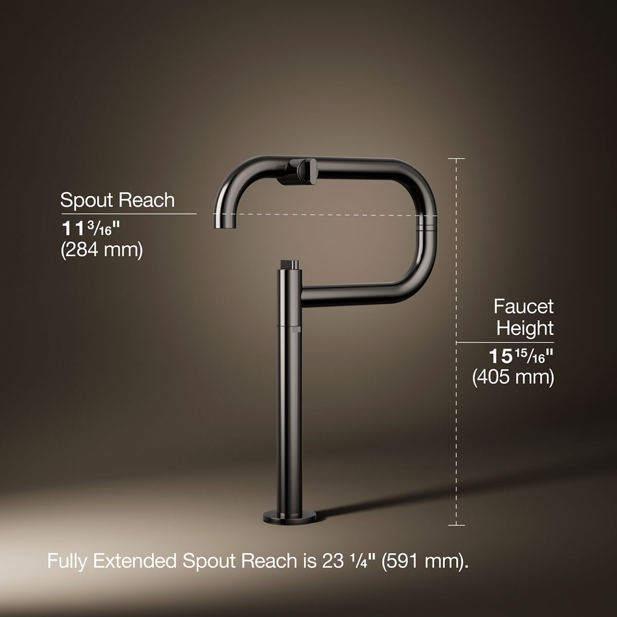 3/4 view of product with dimensions