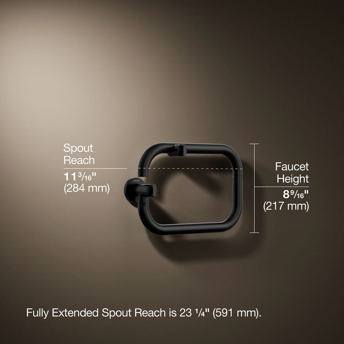 3/4 view of product with dimensions