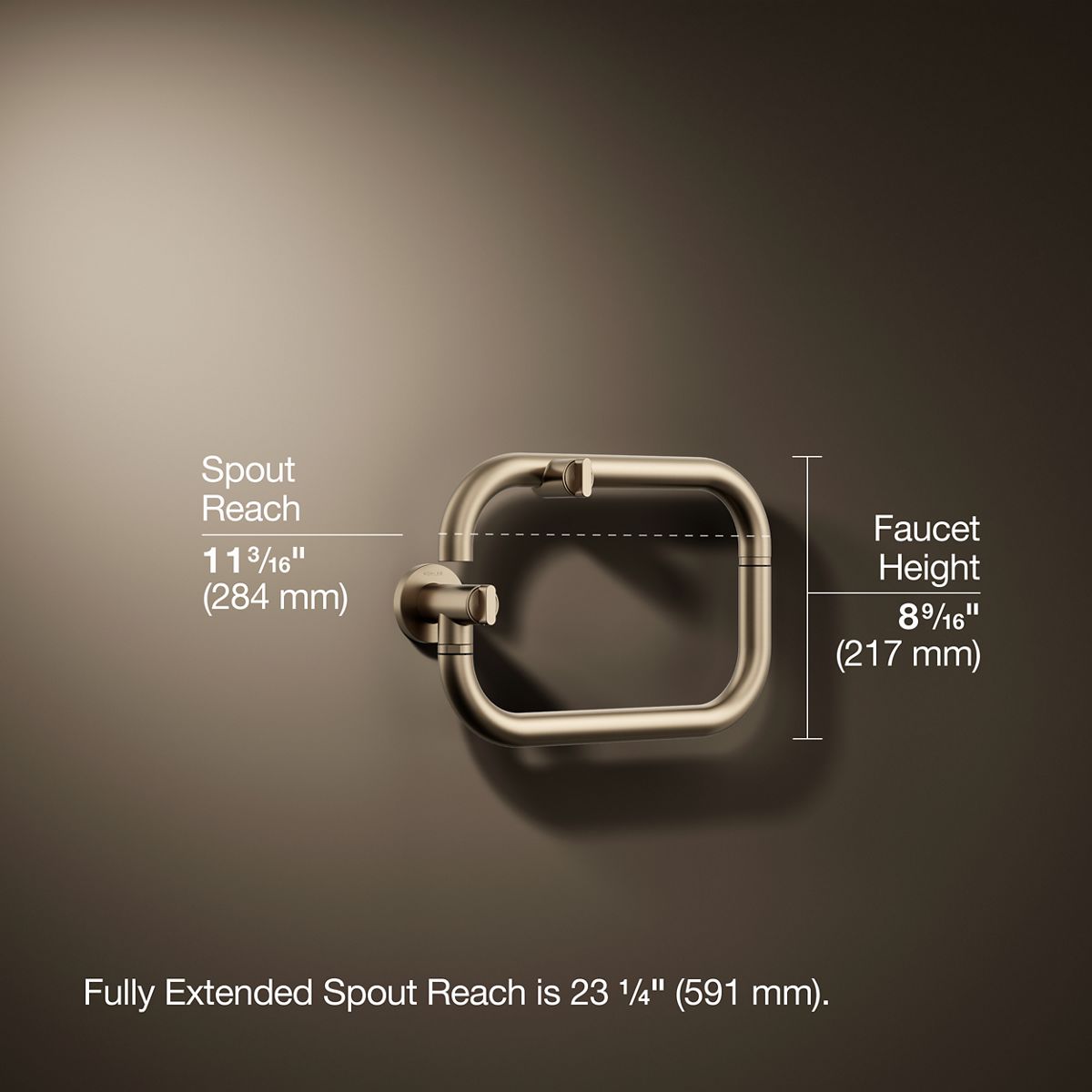 3/4 view of product with dimensions