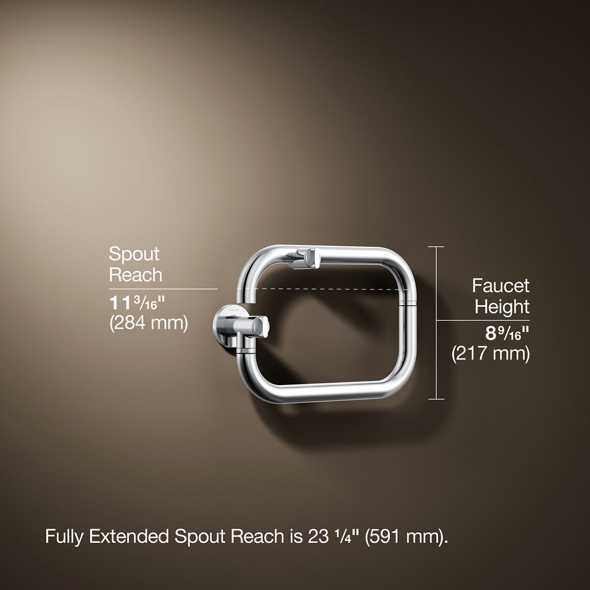 3/4 view of product with dimensions