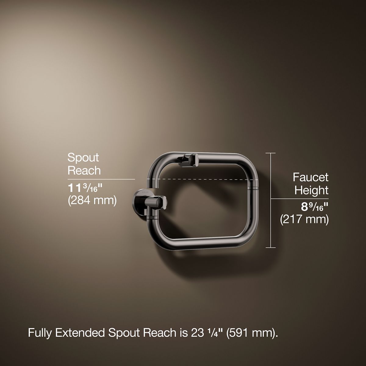 3/4 view of product with dimensions