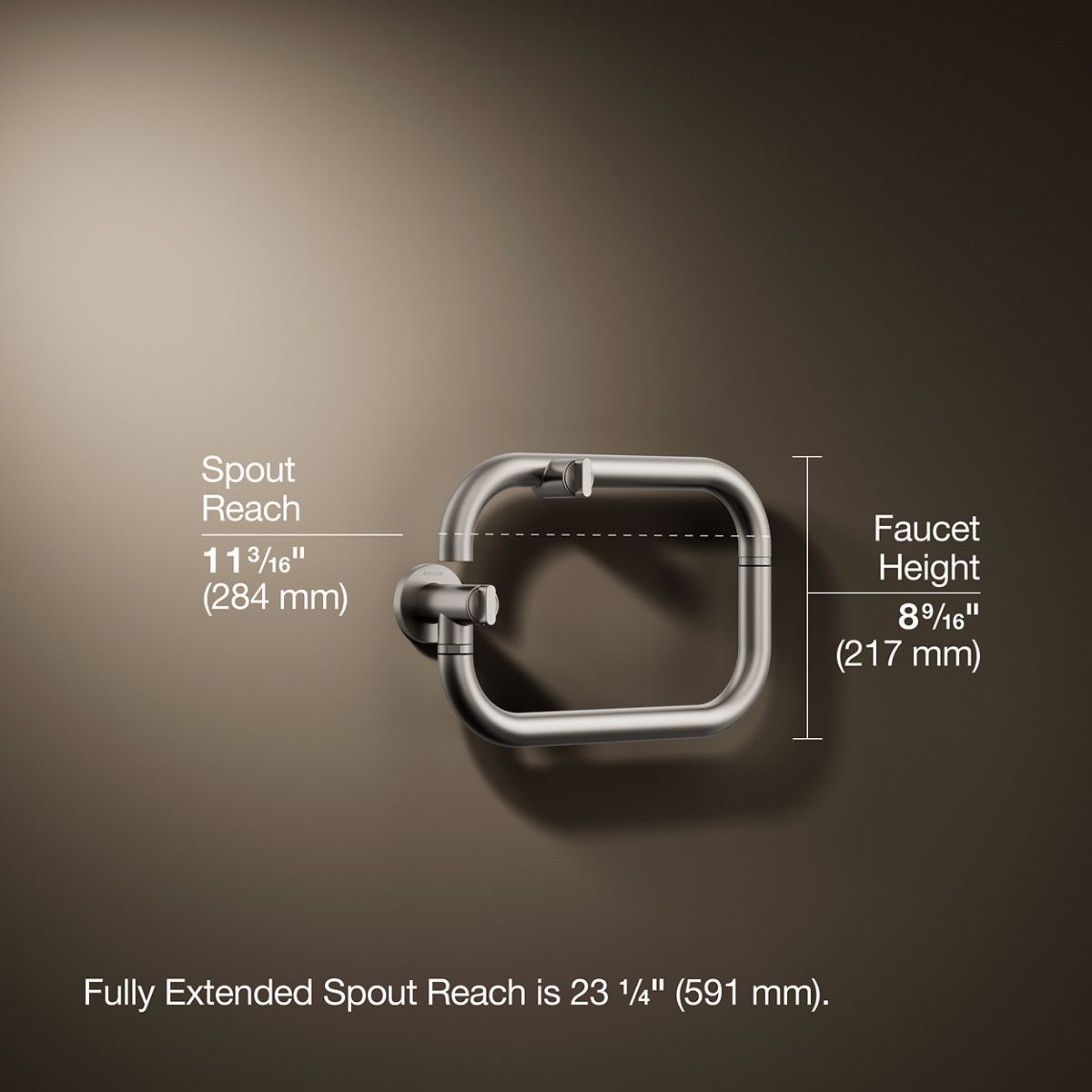 3/4 view of product with dimensions