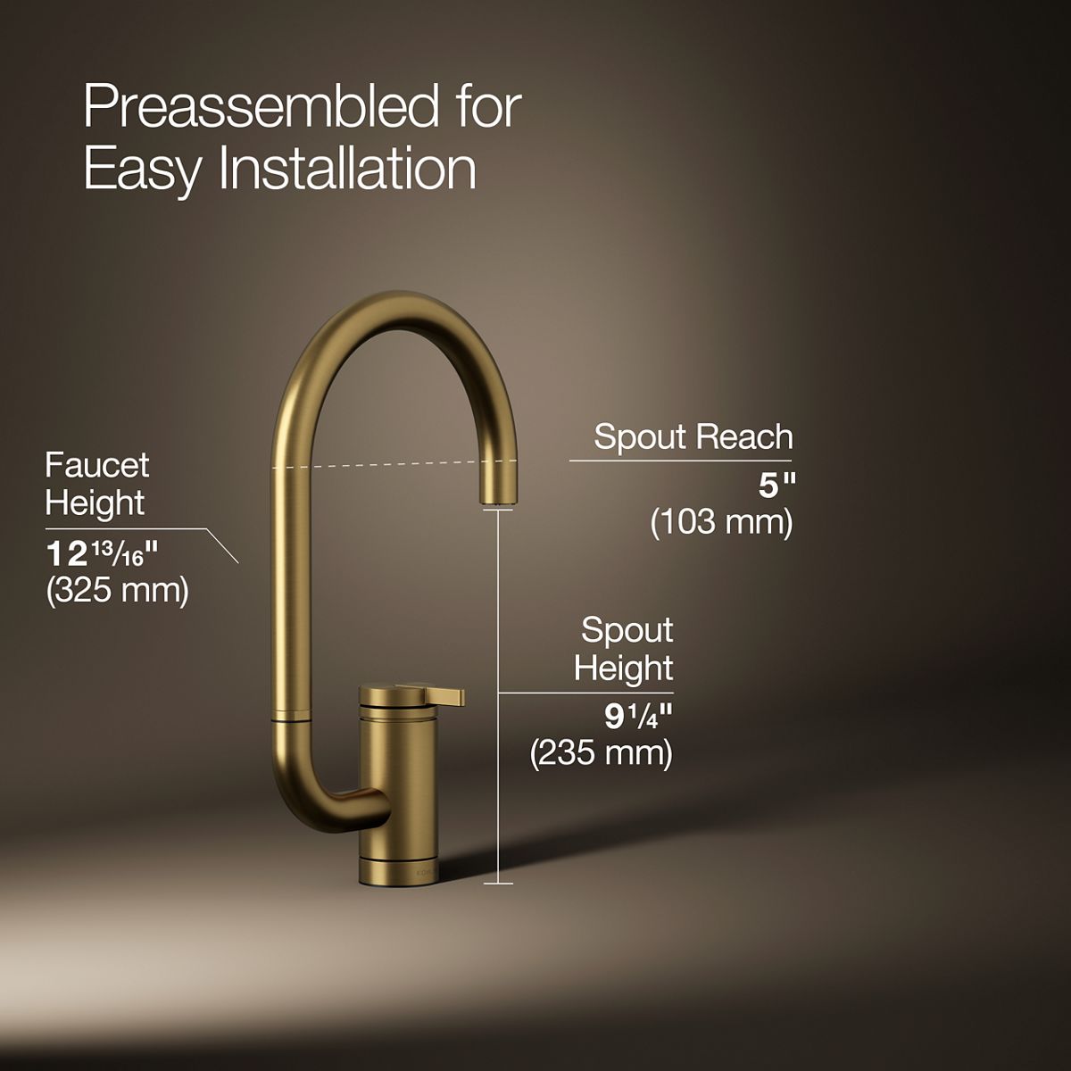 3/4 view of product with dimensions