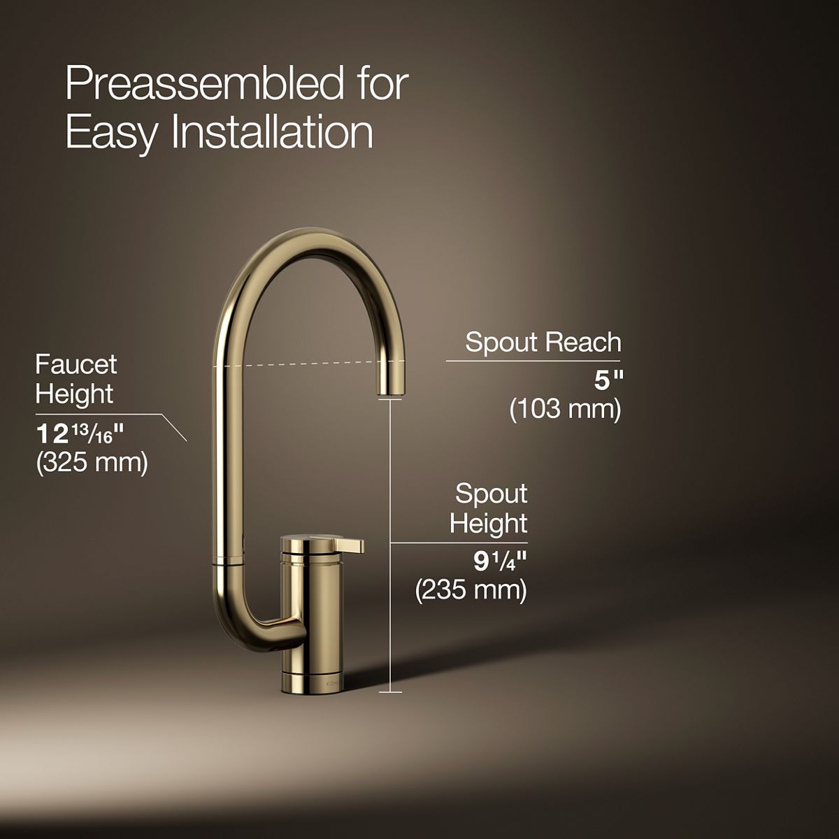 3/4 view of product with dimensions