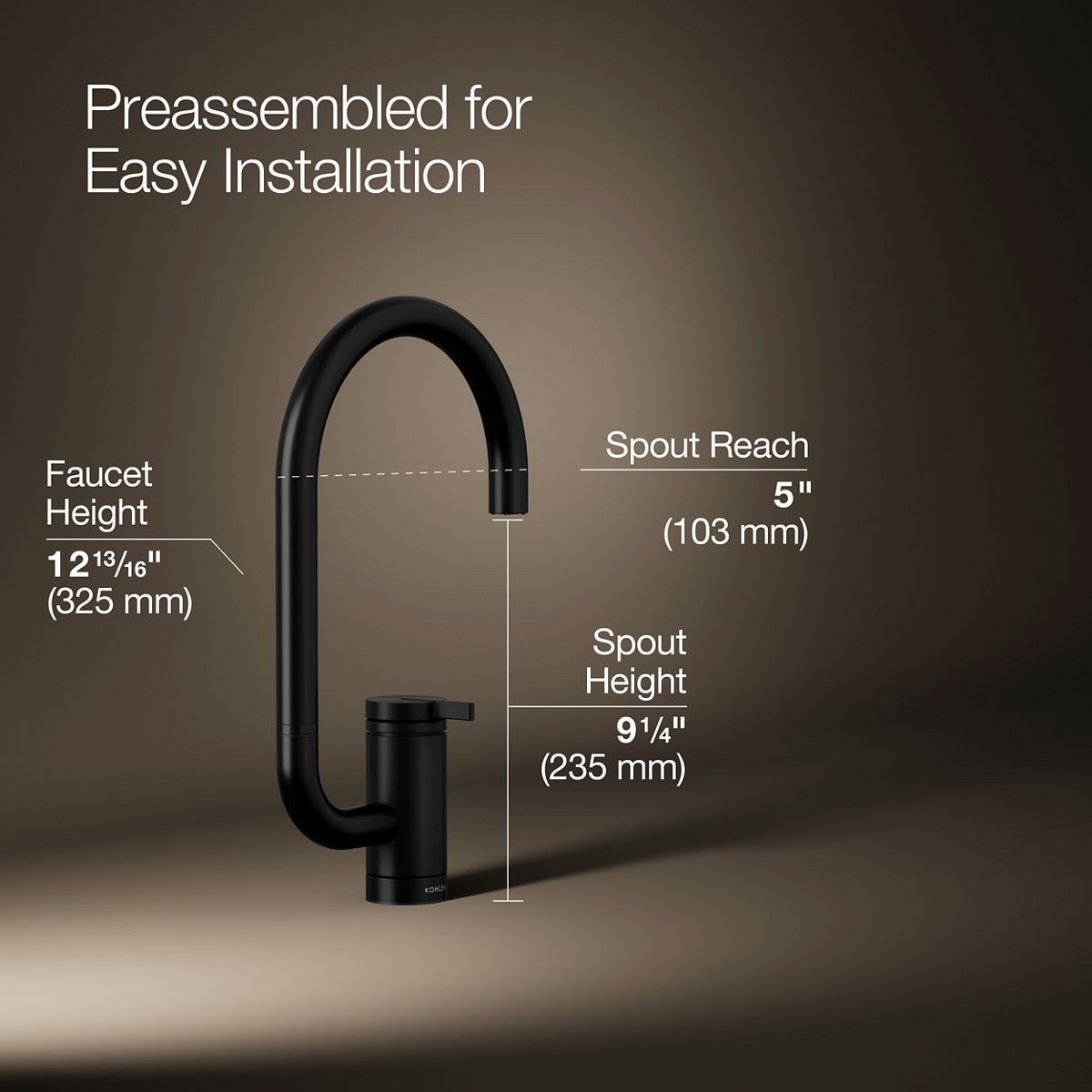 3/4 view of product with dimensions