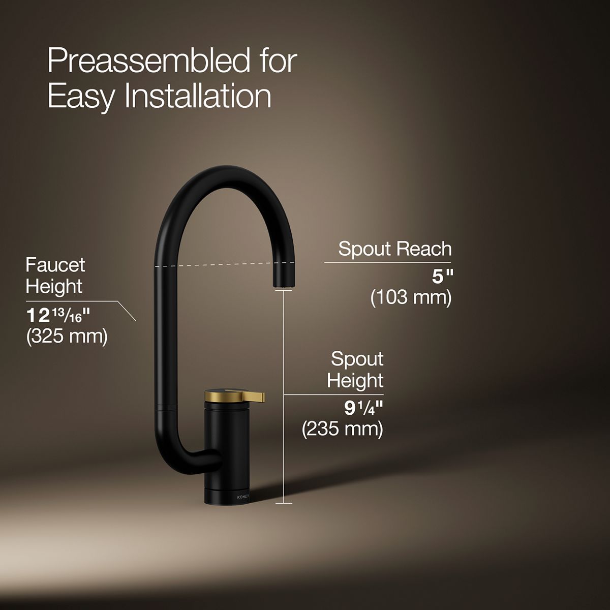 3/4 view of product with dimensions