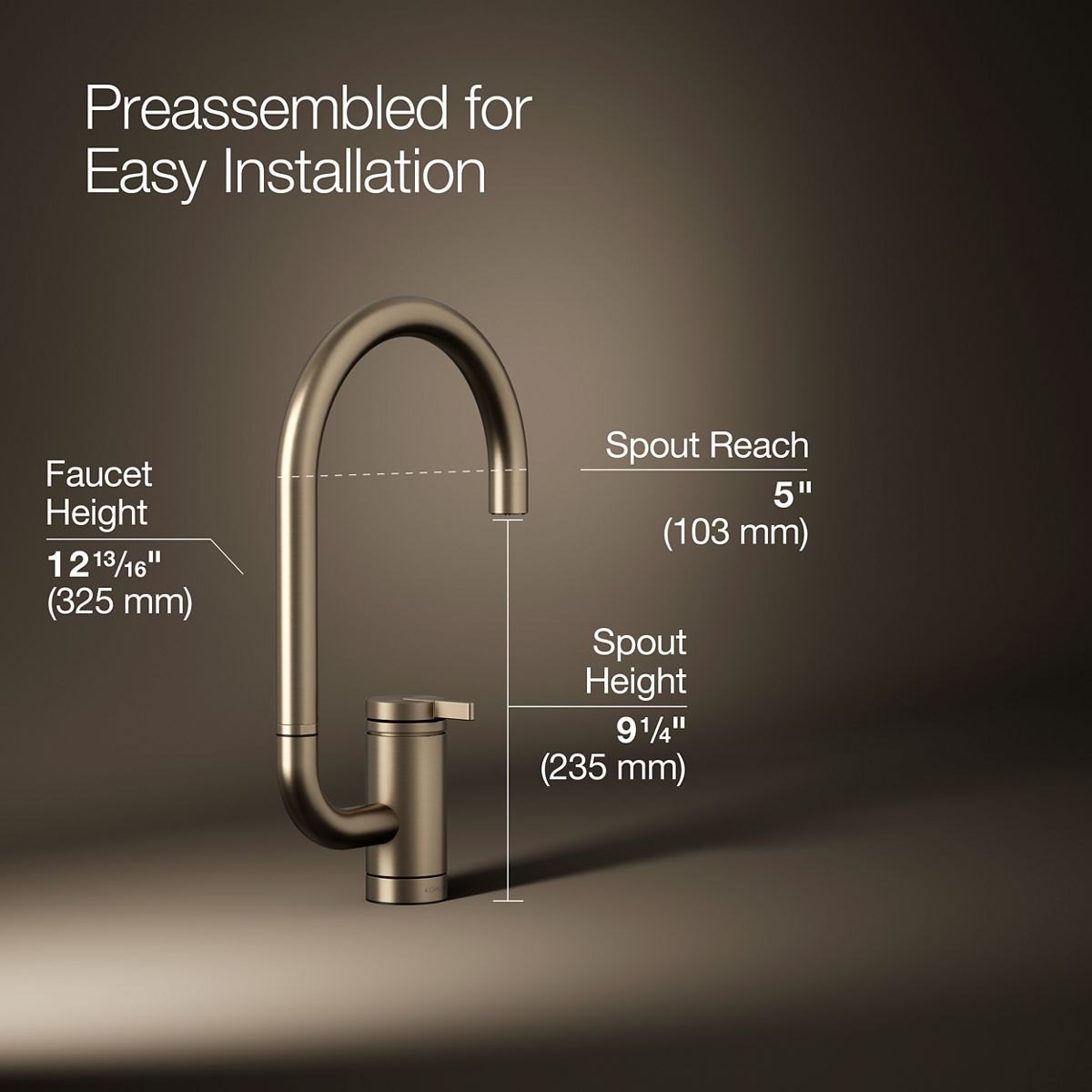 3/4 view of product with dimensions
